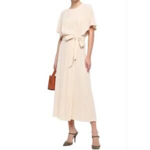 EQUIPMENT FEMME Women’s Ivory Washed Crepe Belted Kimono Midi Dress
